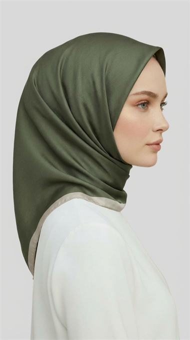 DÜZ TWİL POLYESTER EŞARP - HAKİ