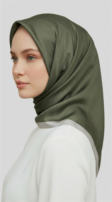DÜZ TWİL POLYESTER EŞARP - HAKİ