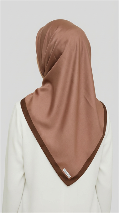 DÜZ TWİL POLYESTER EŞARP - KAHVERENGİ