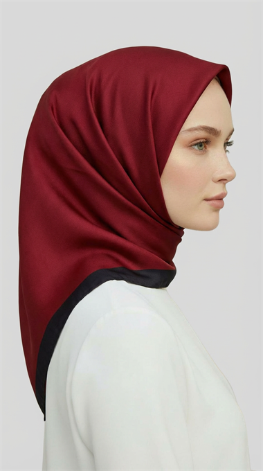 DÜZ TWİL POLYESTER EŞARP - KIRMIZI