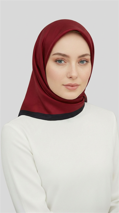 DÜZ TWİL POLYESTER EŞARP - KIRMIZI