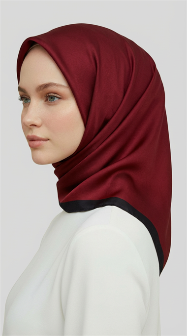 DÜZ TWİL POLYESTER EŞARP - KIRMIZI