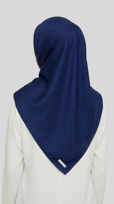 DÜZ TWİL POLYESTER EŞARP - LACİVERT