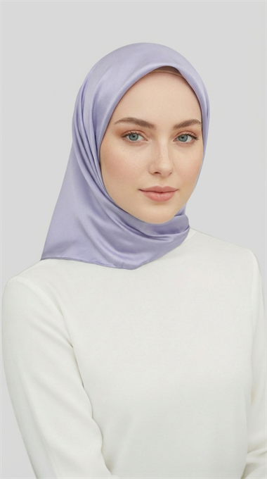 DÜZ TWİL POLYESTER EŞARP -  LİLA