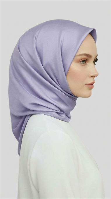 DÜZ TWİL POLYESTER EŞARP -  LİLA