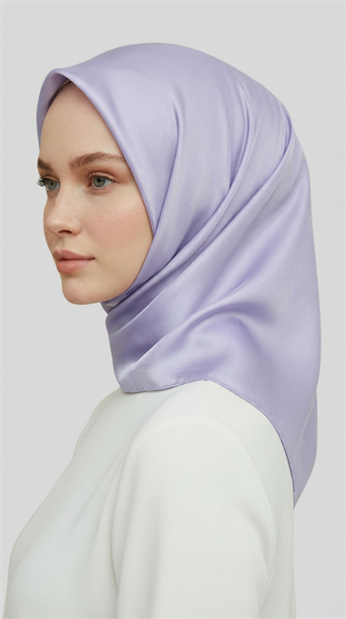 DÜZ TWİL POLYESTER EŞARP -  LİLA