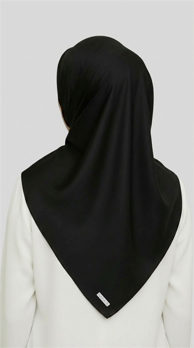 DÜZ TWİL POLYESTER EŞARP -  SİYAH