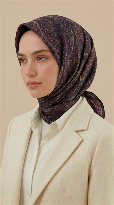 EFSUN DESENLİ 120*120 CM COTTON EŞARP - 