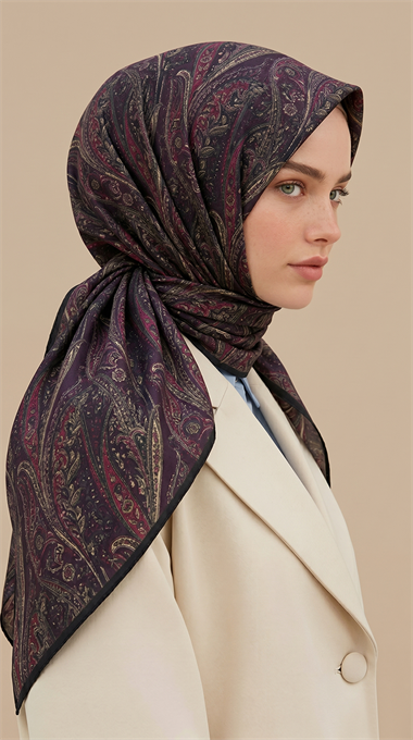EFSUN DESENLİ 120*120 CM COTTON EŞARP - 