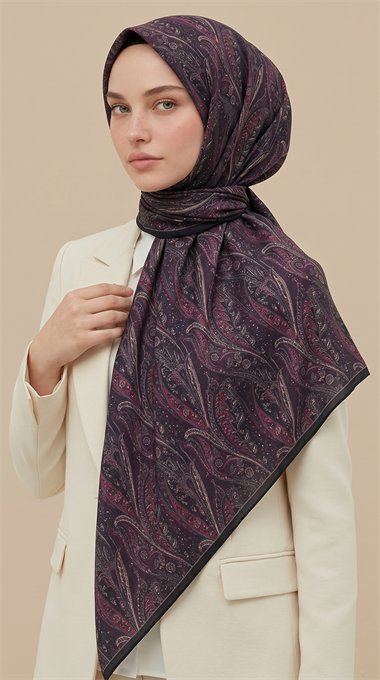 EFSUN DESENLİ 120*120 CM COTTON EŞARP - 