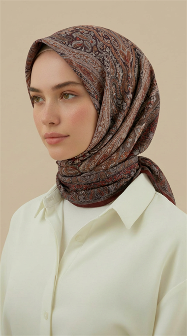 ETNİK DESEN 120 CM COTTON ŞAL EŞARP - KIRMIZI 