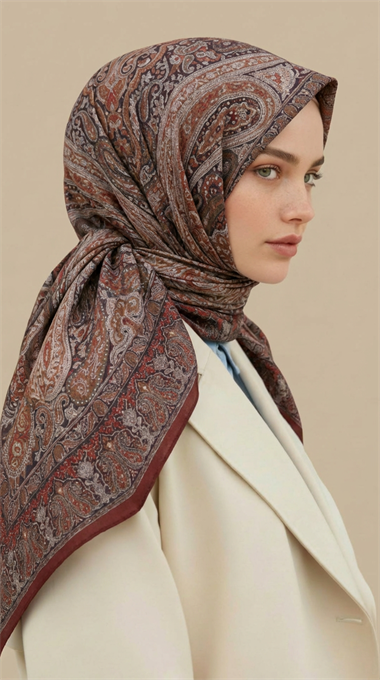 ETNİK DESEN 120 CM COTTON ŞAL EŞARP - KIRMIZI 