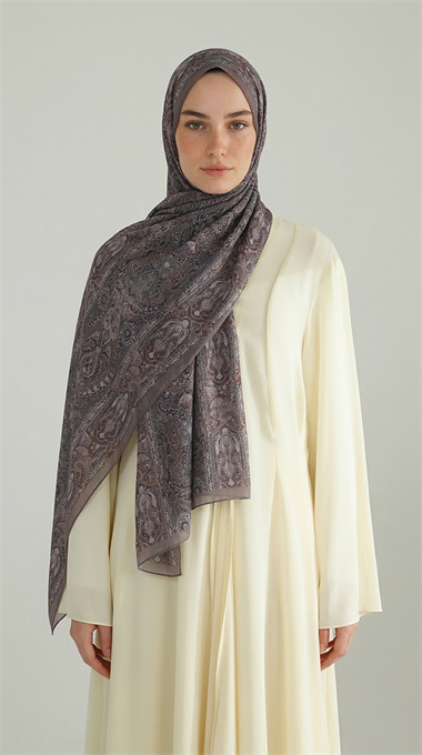 ETNİK DESEN COTTON ŞAL - BEJ 