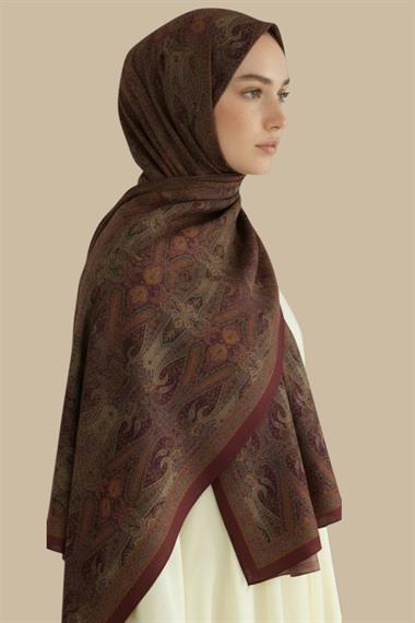 ETNİK DESEN COTTON ŞAL - BORDO