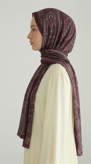 ETNİK DESEN COTTON ŞAL - MOR 