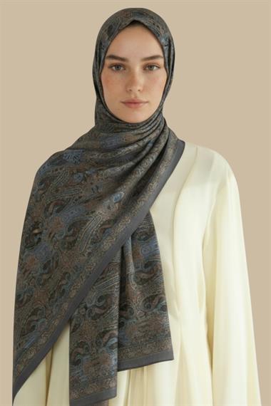ETNİK DESEN COTTON ŞAL - İNDİGO