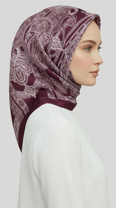 Karaca EşarpRAYON EŞARPETNİK DESEN TWİL POLYESTER EŞARP - MOR