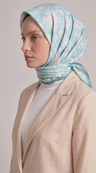 FLORA COTTON EŞARP - BUZ MAVİSİ