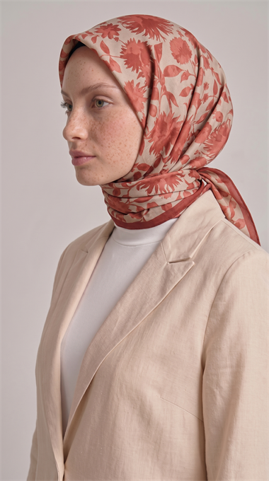 Karaca EşarpKOTON EŞARP FLORA COTTON EŞARP -  KİREMİT 
