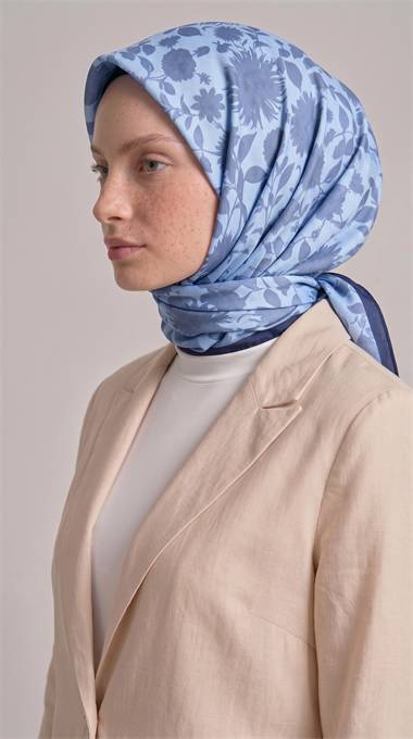 Karaca EşarpKOTON EŞARP FLORA COTTON EŞARP - LACİVERT