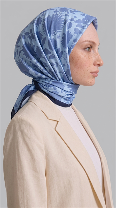 FLORA COTTON EŞARP - LACİVERT