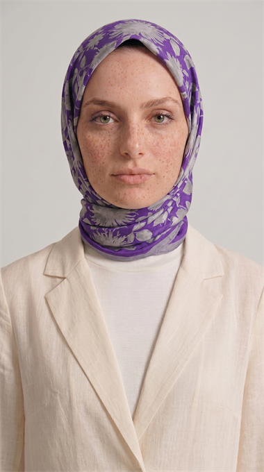 FLORA COTTON EŞARP -  MOR