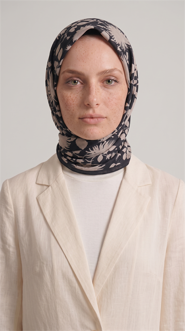 FLORA COTTON EŞARP -  SİYAH 