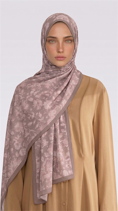 FLORA DESENLİ COTTON ŞAL - BEJ / KREM 
