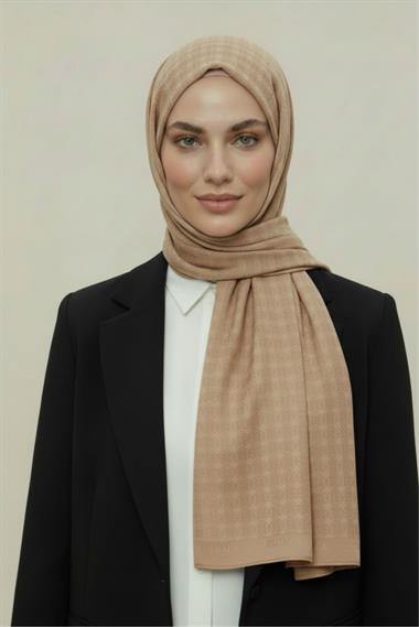 VERA DESENLİ MODAL  ŞAL -  BEJ