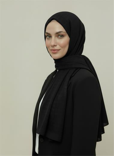 VERA DESENLİ MODAL ŞAL  - SİYAH 
