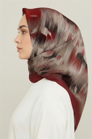 KARACA DESENLİ RAYON EŞARP - BORDO