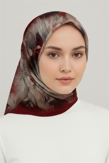 KARACA DESENLİ RAYON EŞARP - BORDO
