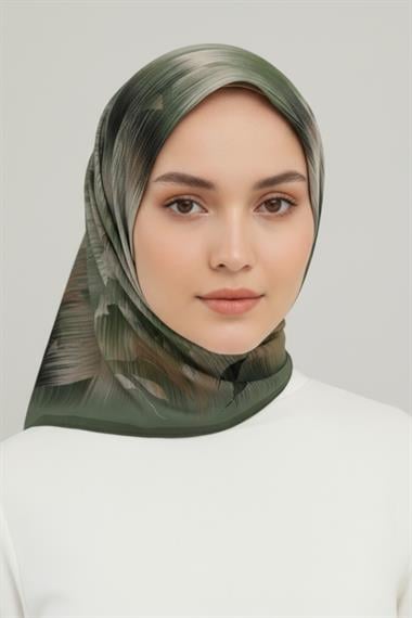 KARACA DESENLİ RAYON EŞARP - HAKİ 