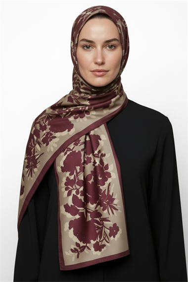 KARACA LİYA COTTON ŞAL - BORDO 