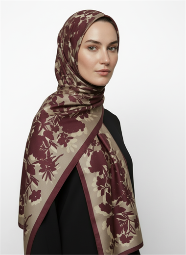 KARACA LİYA COTTON ŞAL - BORDO 
