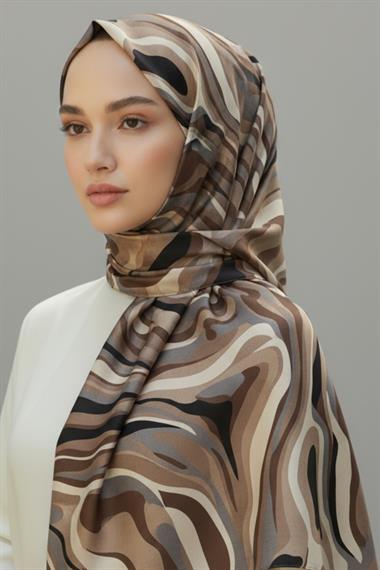 KARACA MODERN ZEBRA ŞAL -  AÇIK KAHVE 