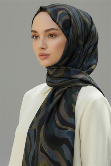 KARACA MODERN ZEBRA ŞAL -  İNDİGO 