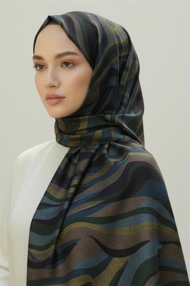 KARACA MODERN ZEBRA ŞAL -  İNDİGO 