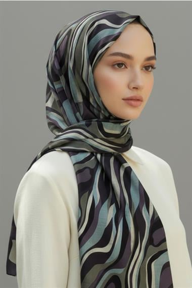 KARACA MODERN ZEBRA ŞAL - İNDİGO 