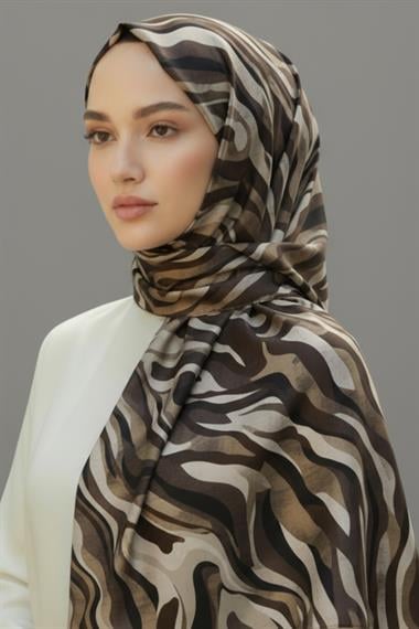 KARACA MODERN ZEBRA ŞAL- KAHVERENGİ 