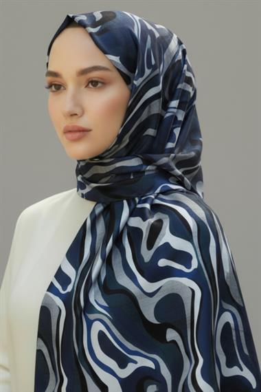 KARACA MODERN ZEBRA ŞAL - LACİVERT