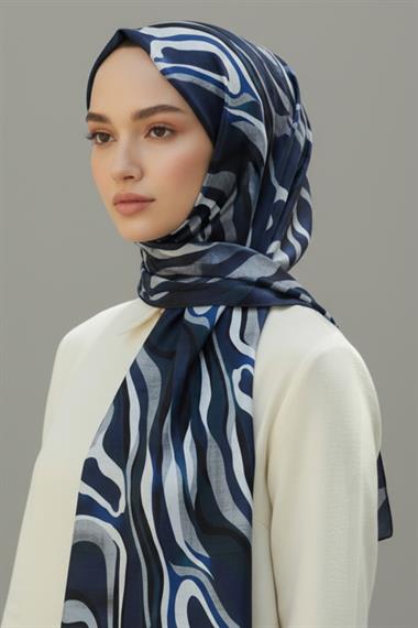 KARACA MODERN ZEBRA ŞAL - LACİVERT