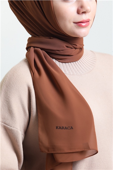 Karaca Nano Krep Şal - KAHVE