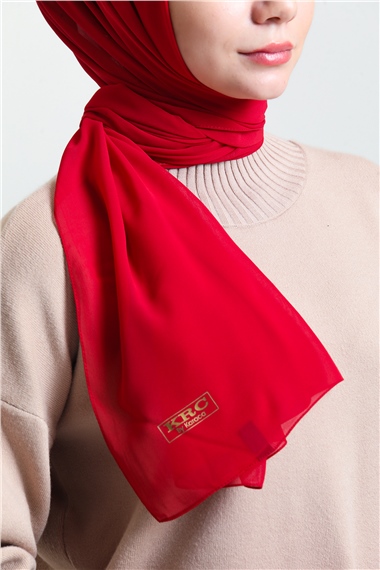 Karaca Nano Krep Şal - KIRMIZI