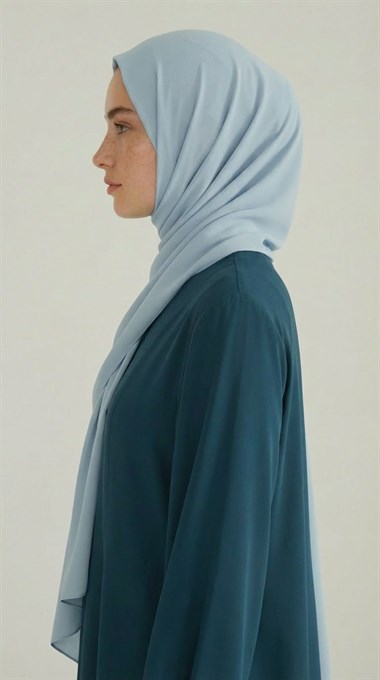 KARACA SAFİR ŞAL - BUZ MAVİSİ 