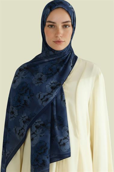 KARACA SEREN COTTON ŞAL - LACİVERT 