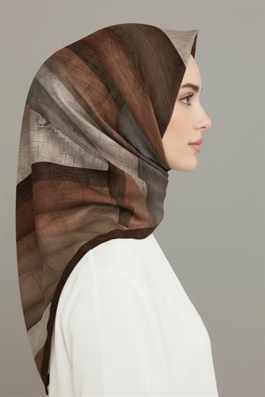 KARACA SOYUT DESEN RAYON EŞARP - ACI KAHVE 
