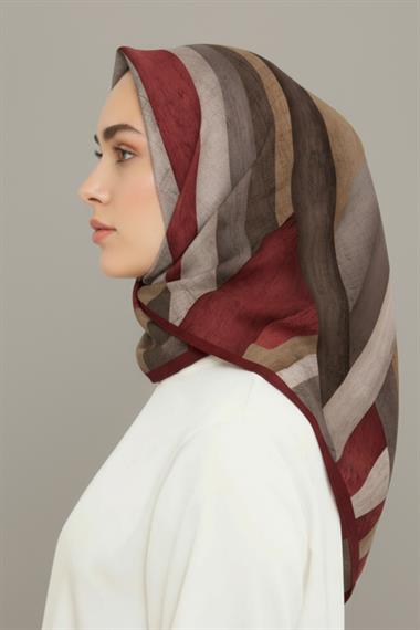KARACA SOYUT DESEN RAYON EŞARP -BORDO 