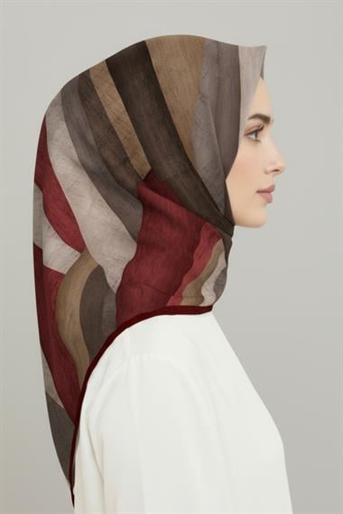 KARACA SOYUT DESEN RAYON EŞARP -BORDO 