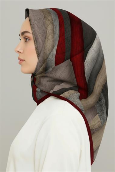 KARACA SOYUT DESEN RAYON EŞARP -  BORDO 
